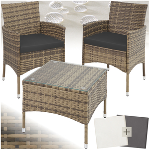 Rattan Garden Furniture Set Lucerne Two Sets Of Cushion Covers by tectake
