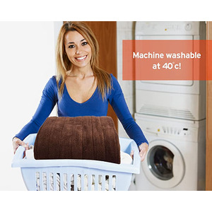 Homefront Electric Heated Throw Over Blanket in Chocolate and Cream - Chocolate & Cream by Homefront