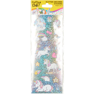 Unicorn Glitter Stickers - Multicolour by Crafty Club