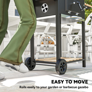 Outsunny Charcoal BBQ Grill Height Adjustable Charcoal Pan - Black by Outsunny