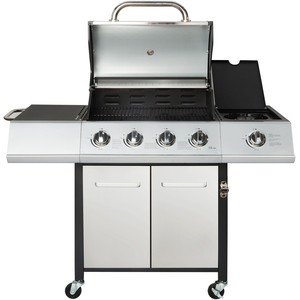 Melbourne 4 Burner Premium Gas BBQ - Silver by Charles Bentley