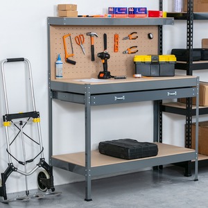SwitZer Steel Garage Storage Work Bench - Grey by SwitZer