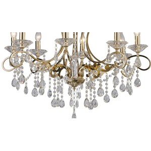 Vela Ceiling Pendant Chandelier 8 Light French Gold, Crystal - French Gold