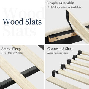 Yaheetech Upholstered Bed Frame with Channel Tufted Headboard - Beige / King by Yaheetech