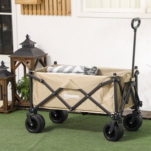 Outsunny Folding Garden Trolley Cart, 120KG Capacity, with Carry Bag by Outsunny