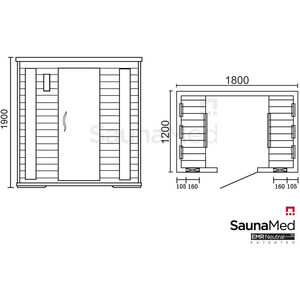 4 Person Indoor Classic Hemlock FAR Infrared Sauna EMR Neutral - Brown by SaunaMed