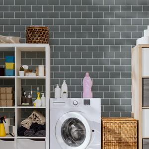 Elegant Metro Subway 3D Stick on Tile Sticker - Grey by Walplus