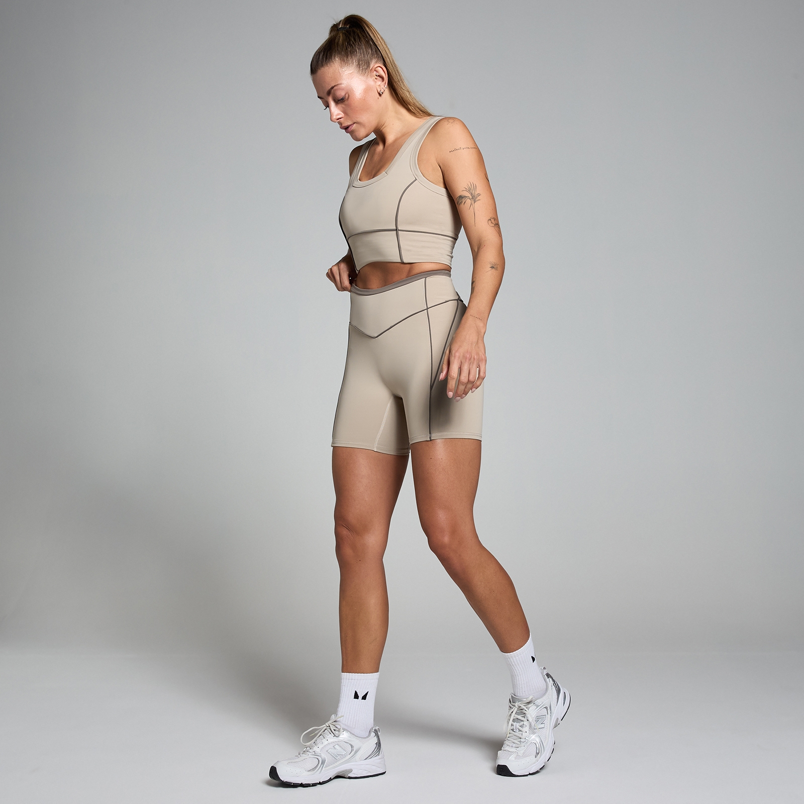 Myprotein MP Women's Tempo Contrast Texture Cycling Short - Cashmere