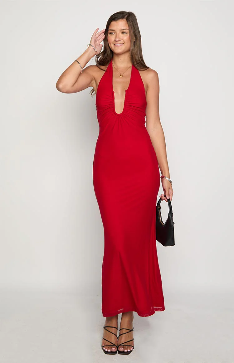 Raymin Red Maxi Dress