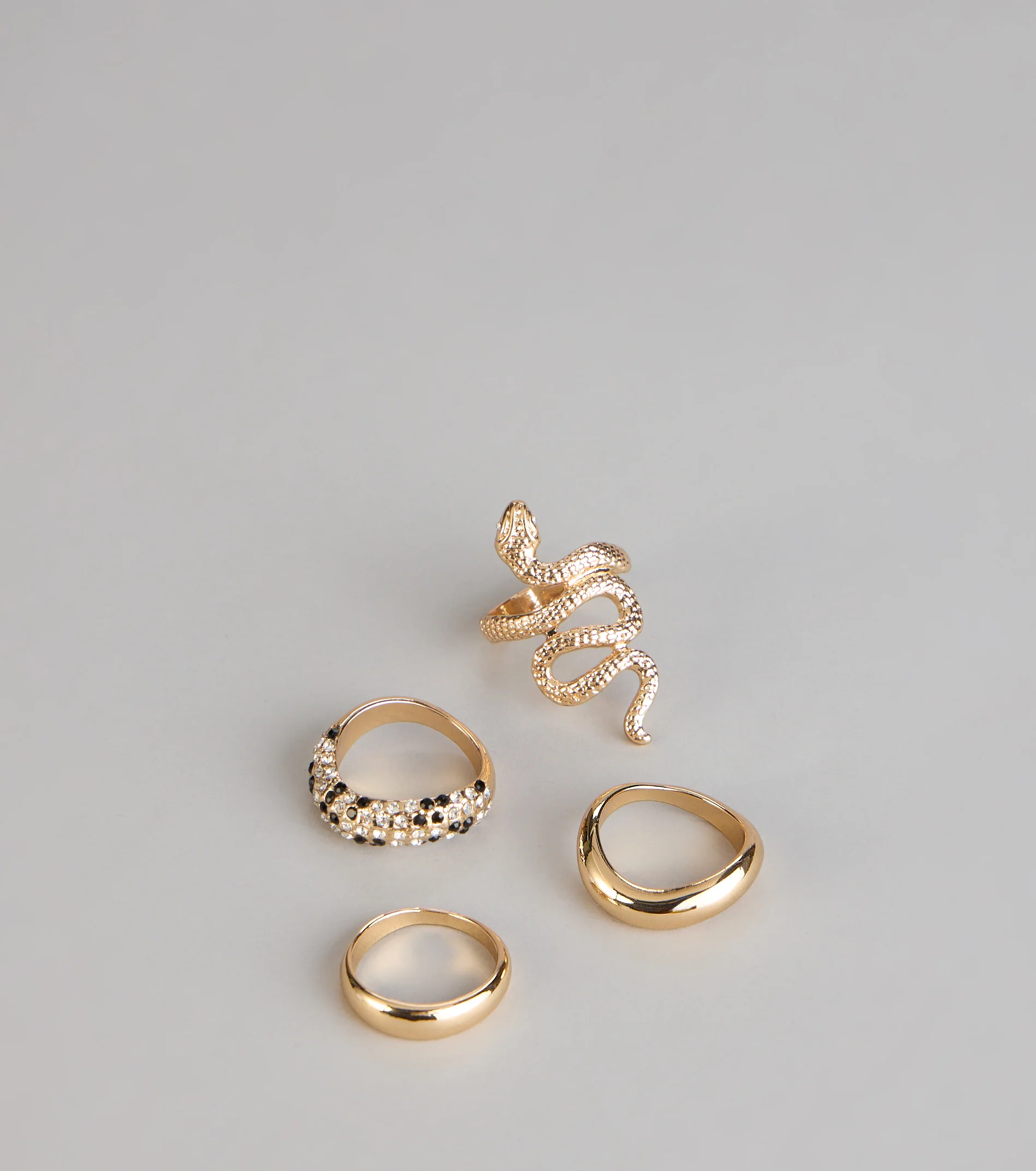 Fierce Glamour Snake Ring Set