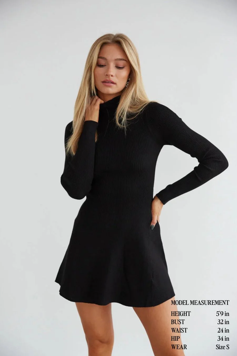 Millie Knit Turtleneck Mini Dress