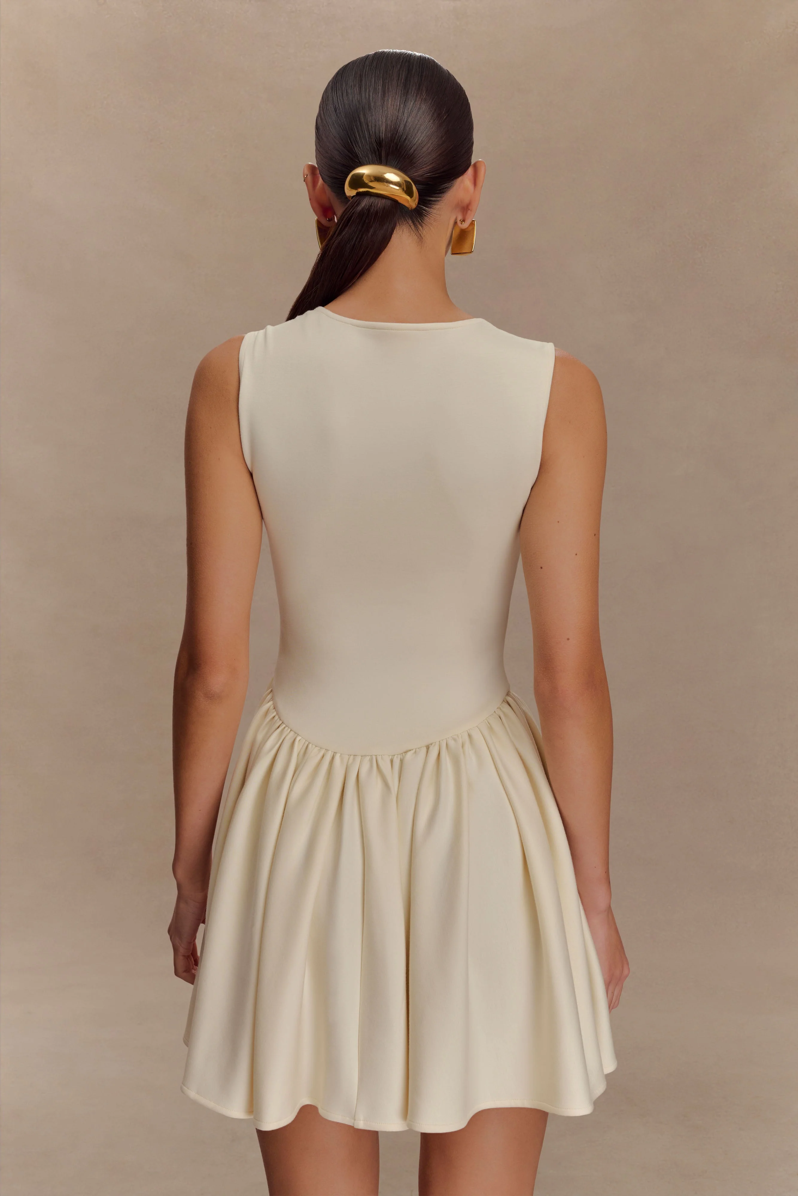 Sharon Scuba Jersey Mini Dress - Ivory