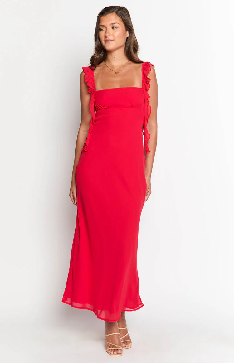 Viona Red Maxi Dress