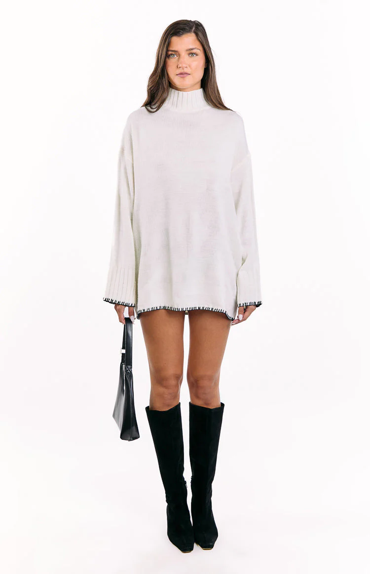 Flynn Cream Sweater Dress