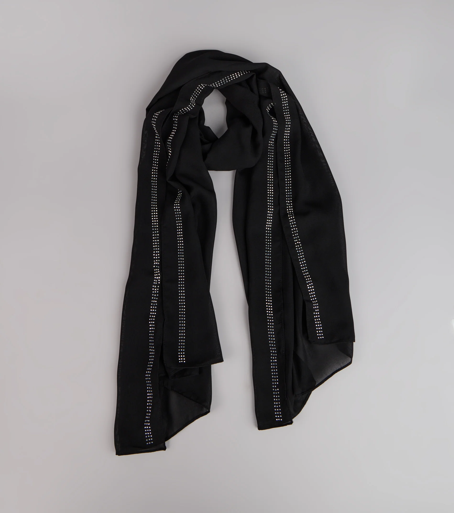 Starry Night Rhinestone Trim Scarf