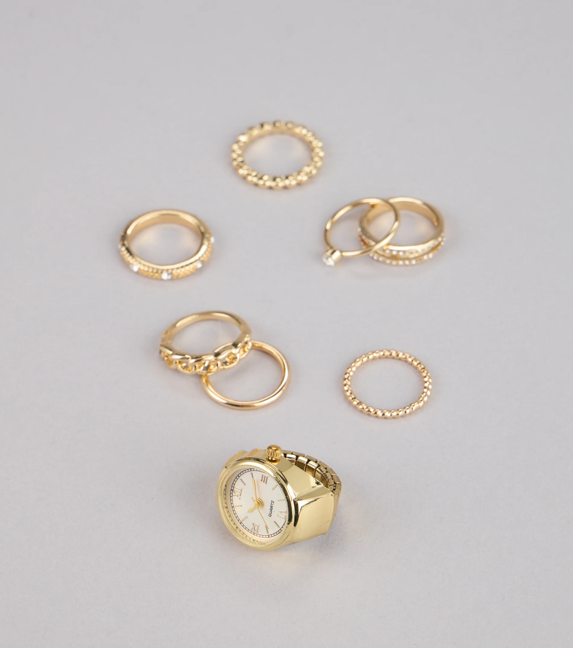 Style On Schedule Watch Ring Set