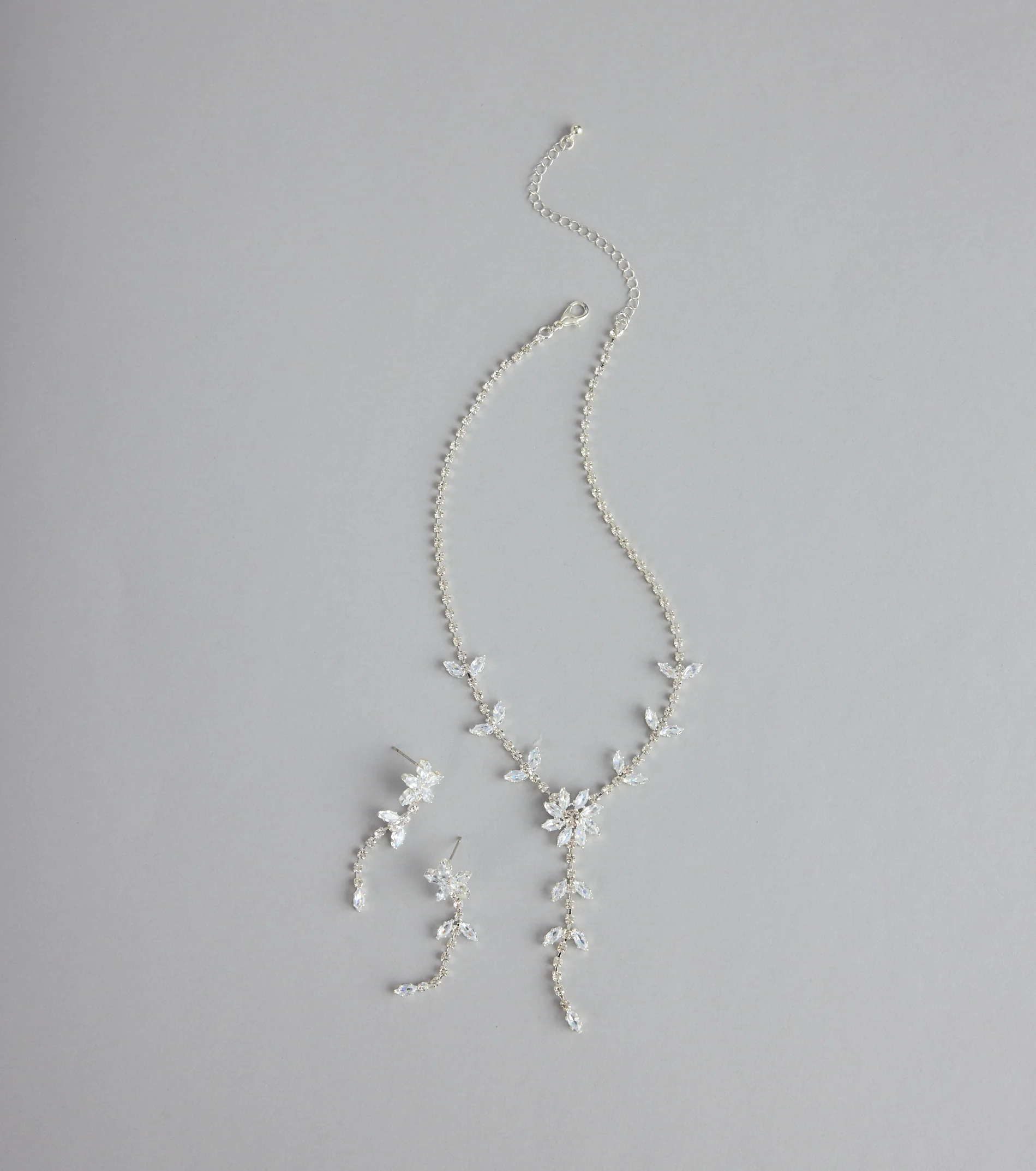 Starlet Bloom Rhinestone Necklace And Earrings Set