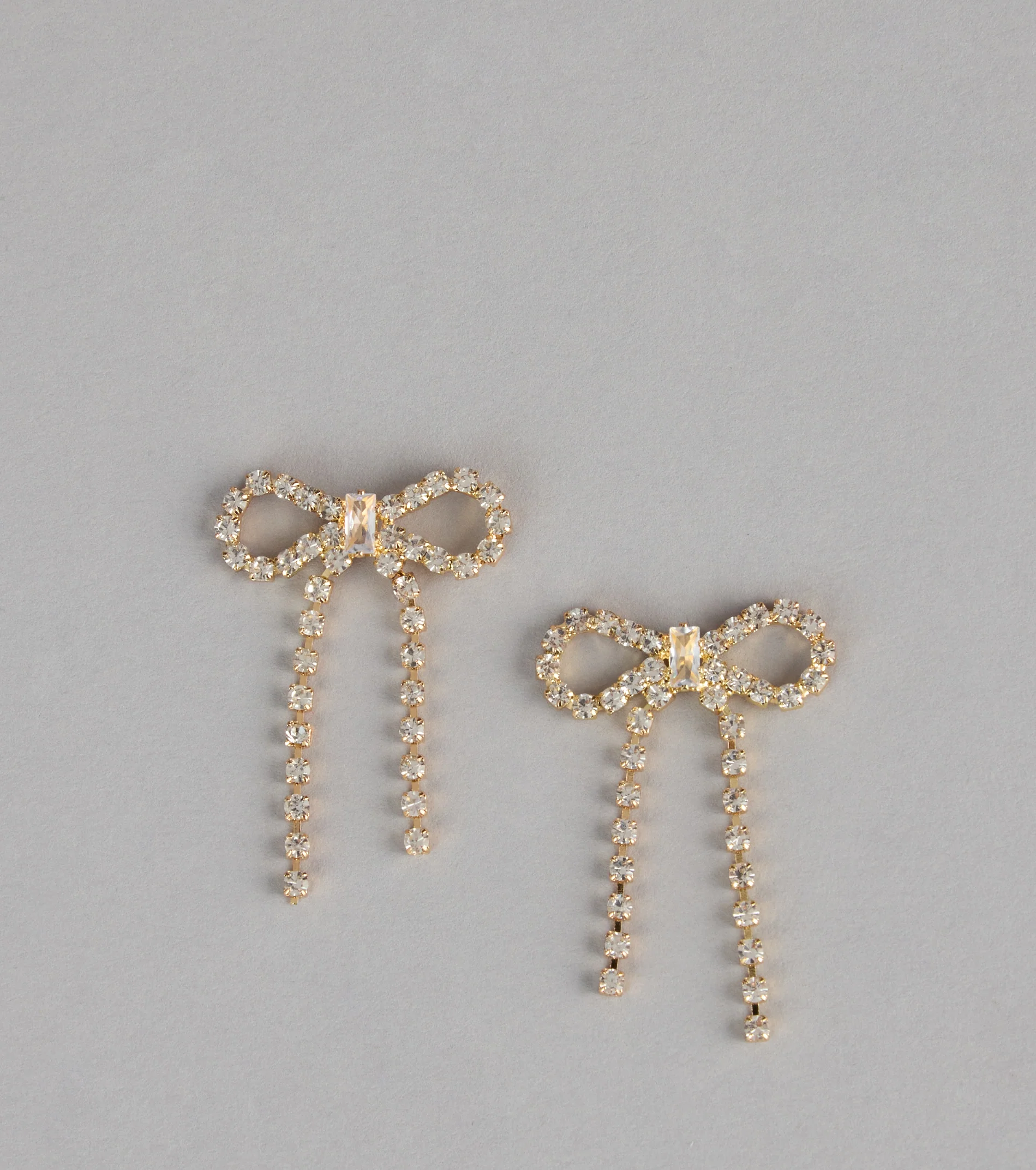 Sweet Spark Rhinestone Bow Earrings