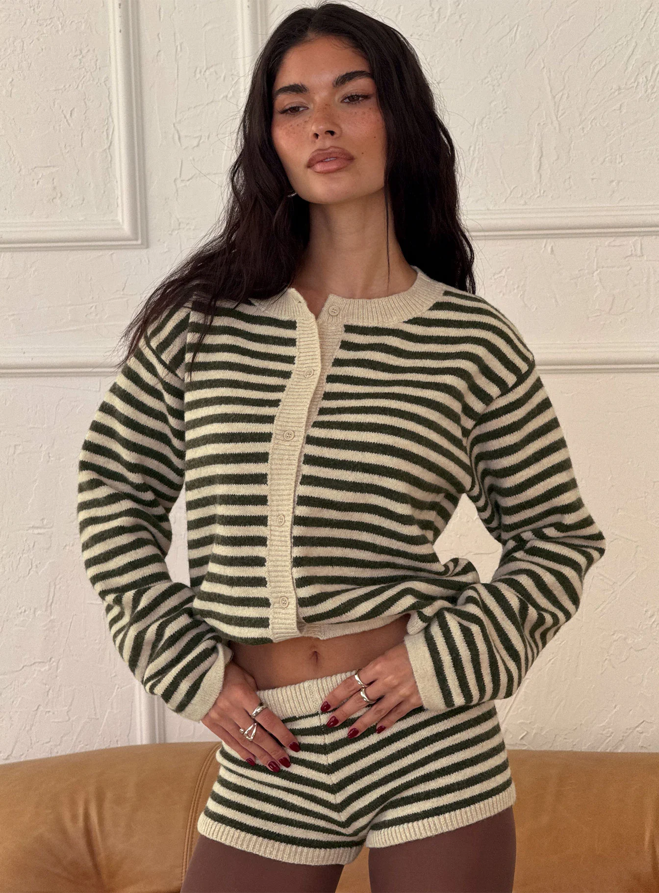 Kollens Knit Cardigan Beige Multi