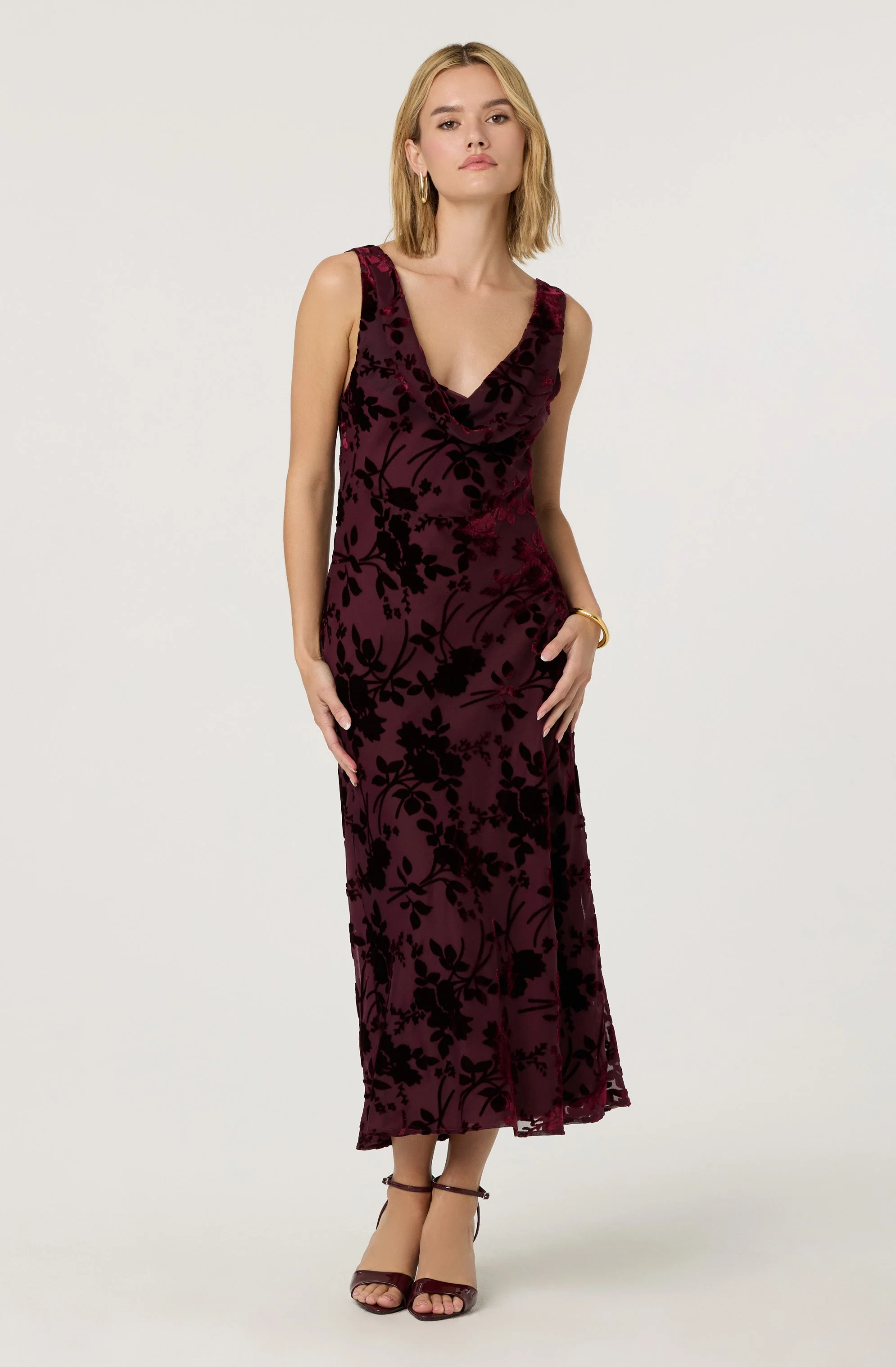 Floris Burnout Floral Maxi Dress