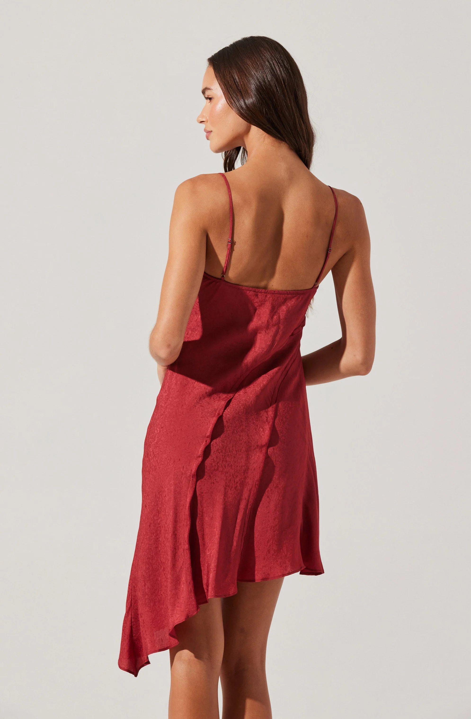 Chelsie Asymmetrical Slip Mini Dress
