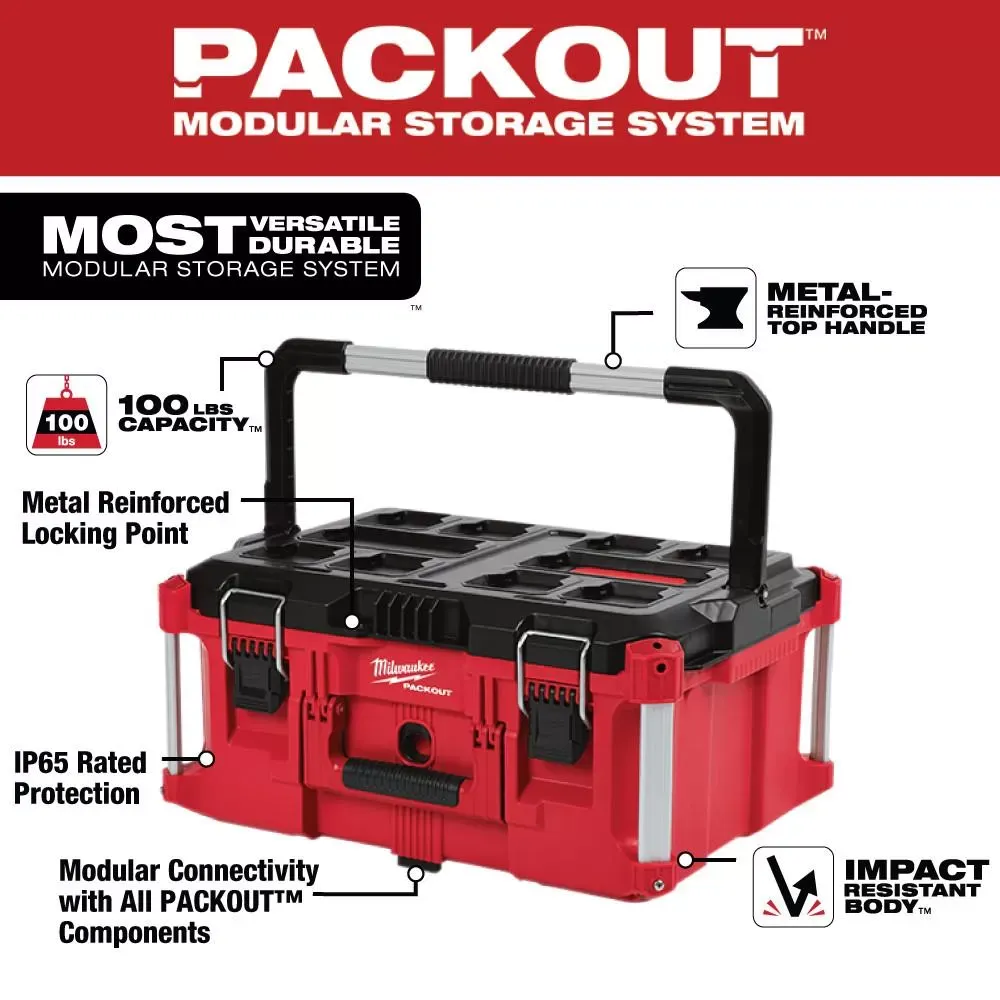 Milwaukee Pre-Sale 48-22-84PKIT PACKOUT Heavy Duty Polymer Tool Box Combo Kit