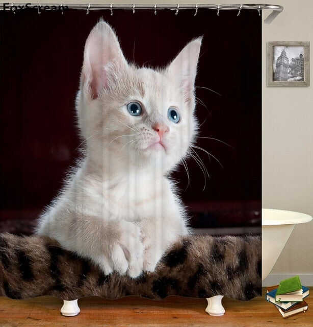 Cat Bath Shower Curtain Funny Star Space Waterproof Cat shower curtains bathroom curtain Fabric Bathroom Curtains For Bathroom