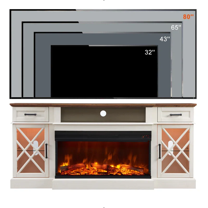 Gaobo Farmhouse Fireplace TV Stand
