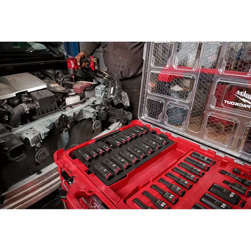 Milwaukee 49-66-6805 SHOCKWAVE 3/8” Impact Duty Socket PACKOUT Set - 36 PC