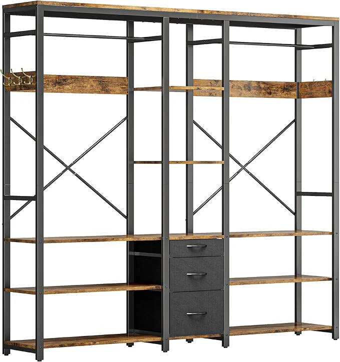 Freestanding Garment Racks with 3 drawers