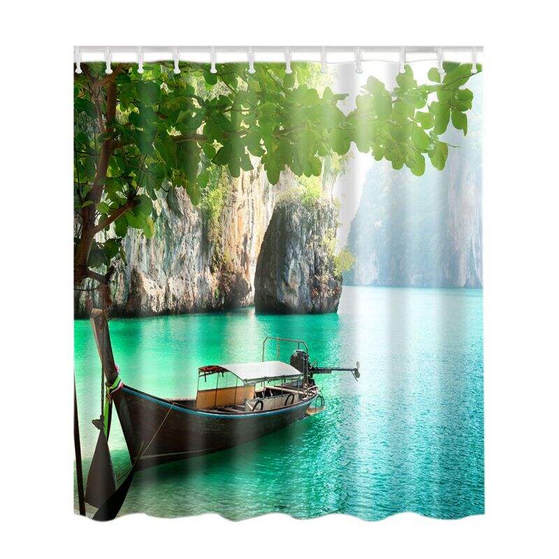 Bamboo Forest /Colorful Tree / Deer / Vessel / Stone Waterproof Shower Curtains Bathroom Creative Polyester Bath Curtain
