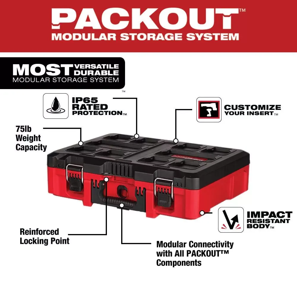 Milwaukee Pre-Sale 48-22-842PK PACKOUT Heavy Duty Polymer 2 Tool Box Combo Kit