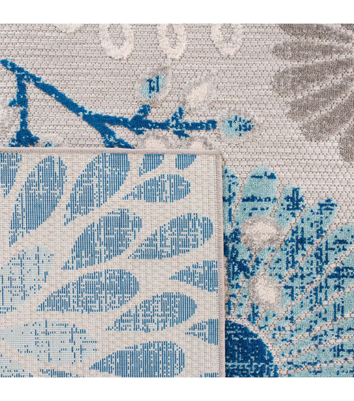 Safavieh Cabana CBN832 2' X 6' Gray & Blue Outdoor Rug
