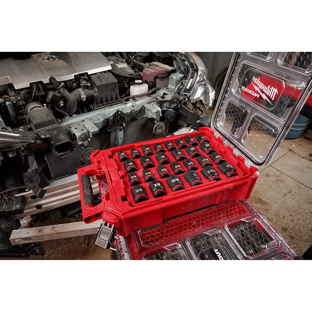 Milwaukee Pre-Sale 49-66-6804 SHOCKWAVE 1/2” Impact Duty Socket MM PACKOUT Set - 27 PC