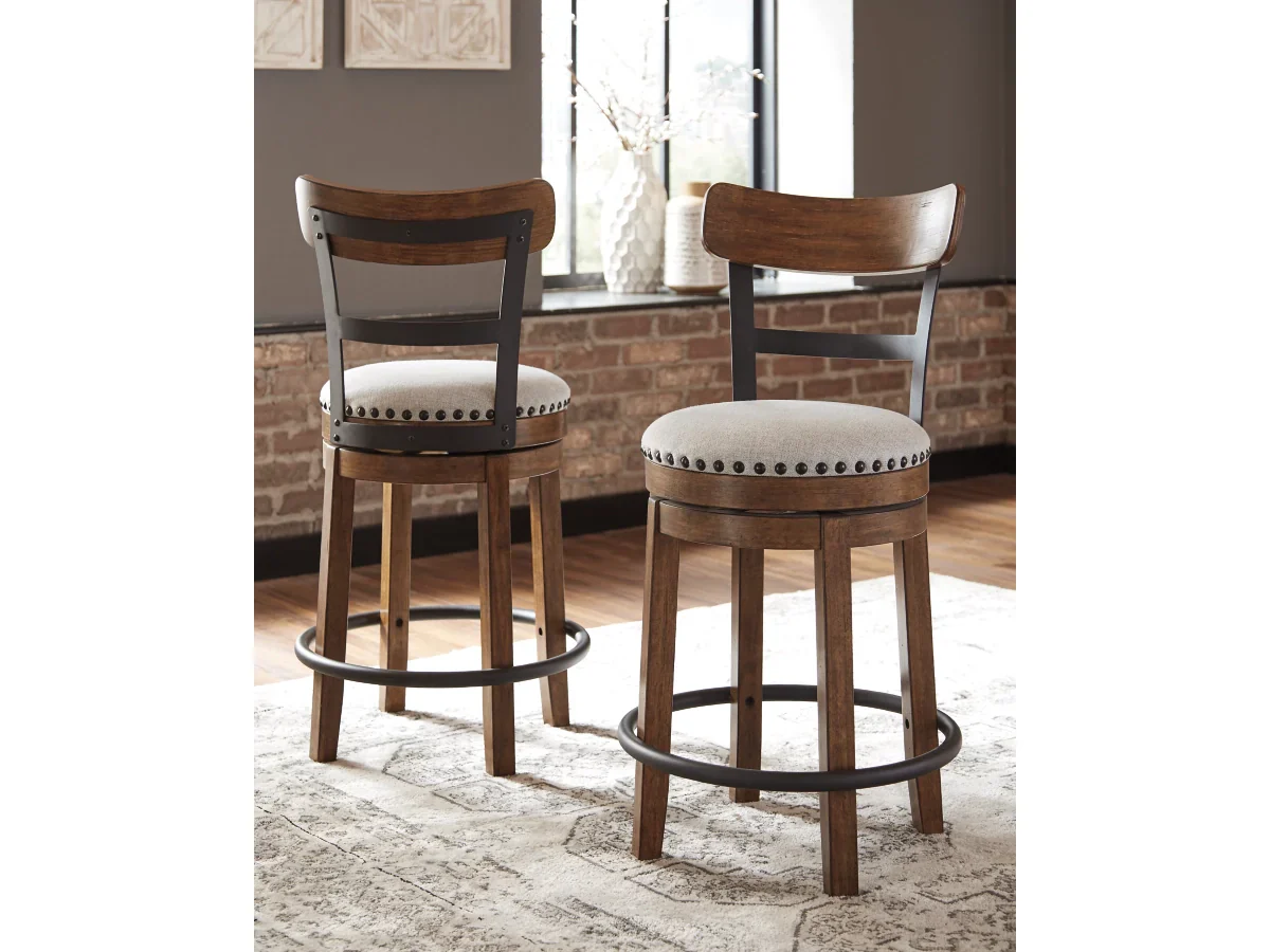Valebeck Counter Height Upholstered Swivel