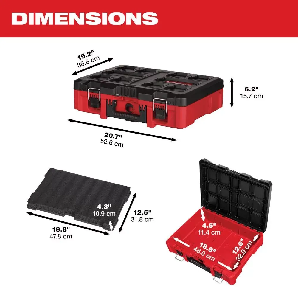 Milwaukee Pre-Sale 48-22-842PK PACKOUT Heavy Duty Polymer 2 Tool Box Combo Kit