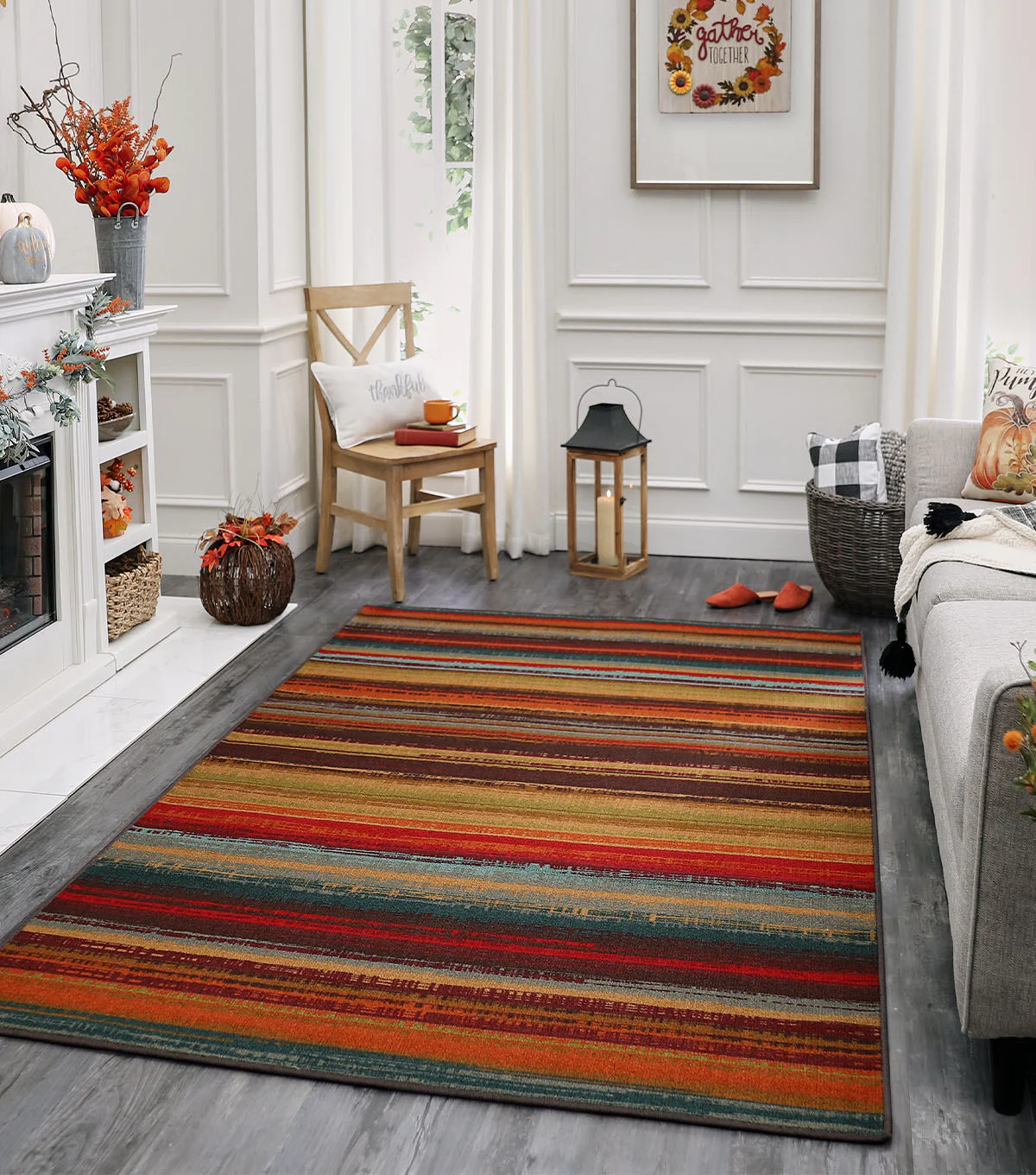 Avenue Stripe Indoor/Outdoor Rug Multi 5' X 8'
