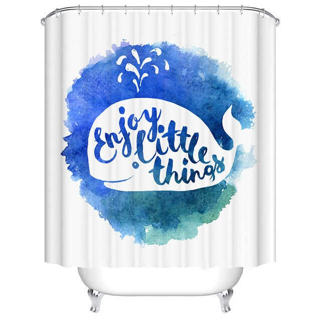 Urijk 1PC Flower Waterproof Shower Curtains for Bath Fabric Liner Solid Bathroom Curtains Shower Curtains With 12 Hooks