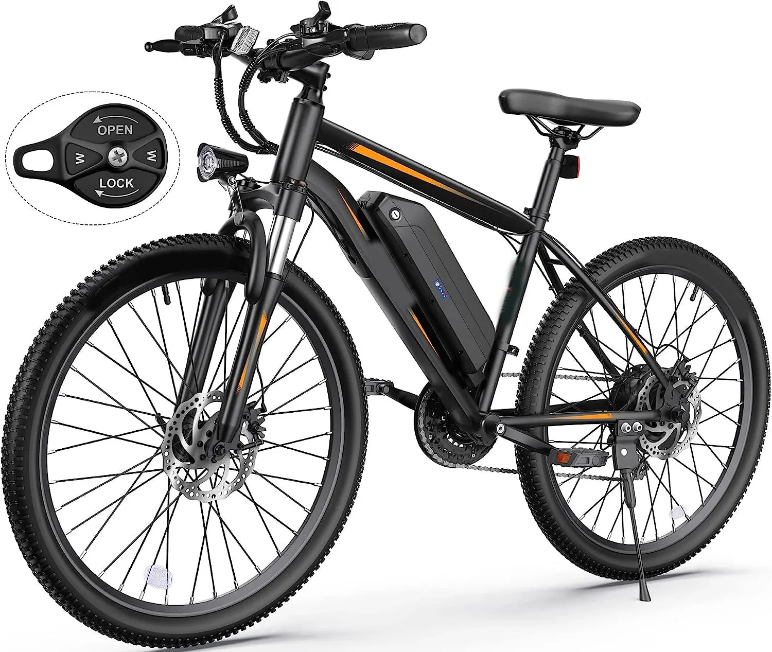 Electric Bike, Electric Bike for Adults 27.5'' E-Bikes with 500W Motor, 21.6MPH Mountain Bike with Lockable Suspension Fork, Removable Battery, Professional 21 Speed Gears Bicycle