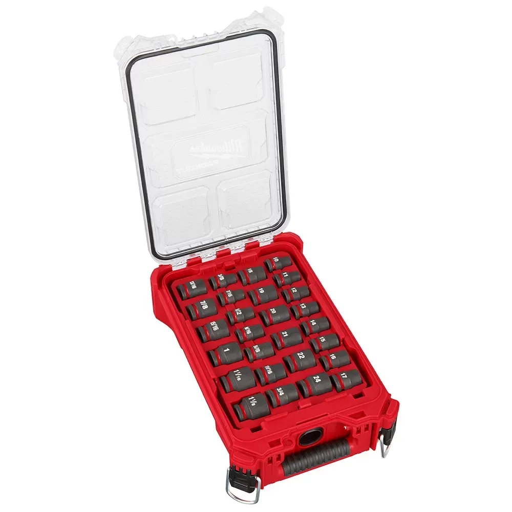 Milwaukee Pre-Sale 49-66-6804 SHOCKWAVE 1/2” Impact Duty Socket MM PACKOUT Set - 27 PC