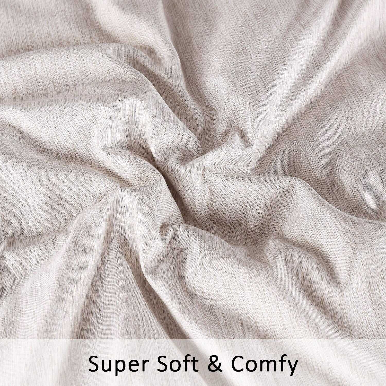 3 Piece Chambray Style Comforter Set - Lightweight Denim Cationic Dyeing Bedding Collection(Sheila)