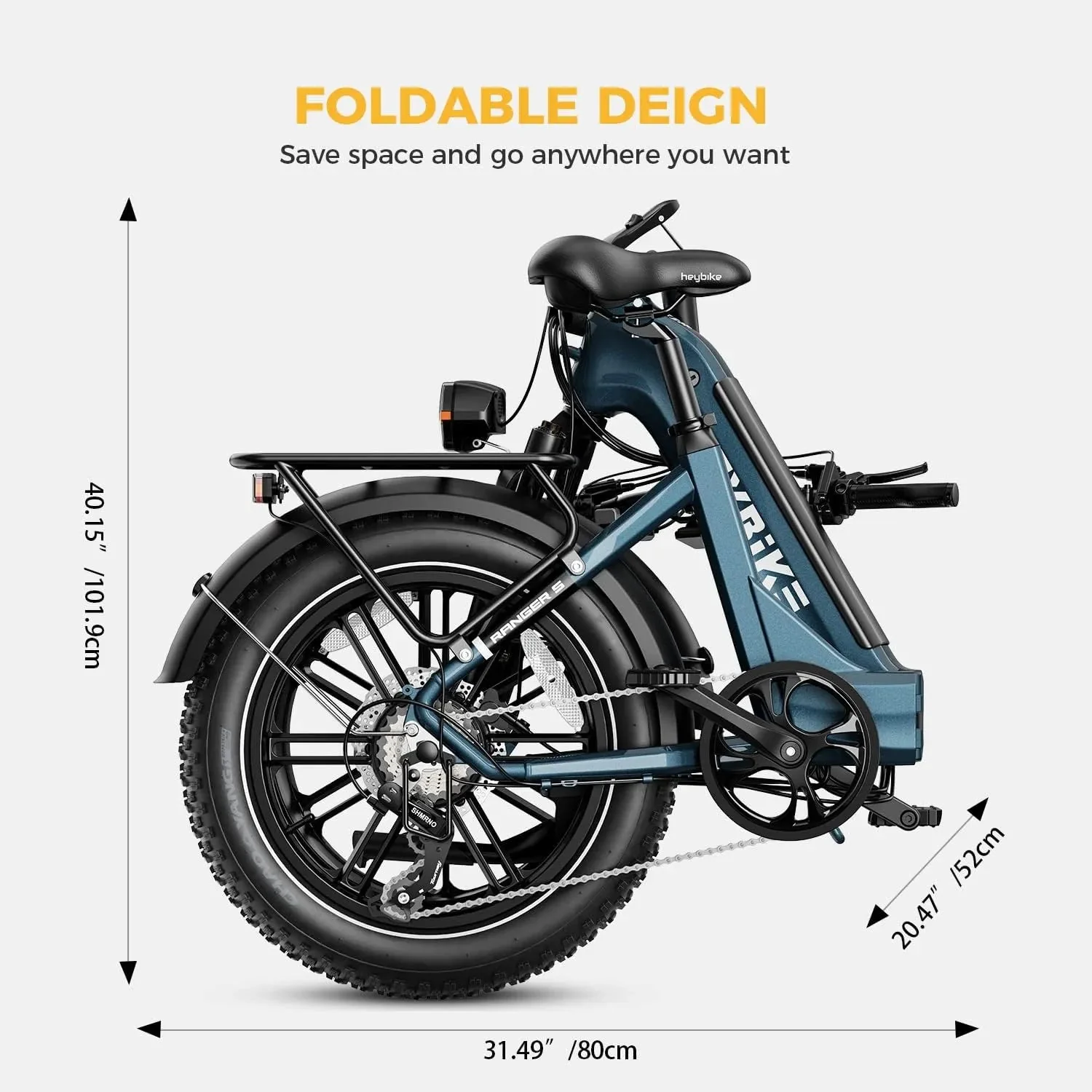 ✨Ranger S Electric Bike for Adults, Foldable 1400W Peak Motor Ebike, 20