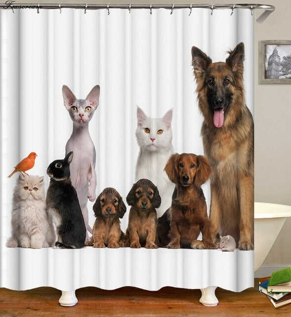 Cat Bath Shower Curtain Funny Star Space Waterproof Cat shower curtains bathroom curtain Fabric Bathroom Curtains For Bathroom