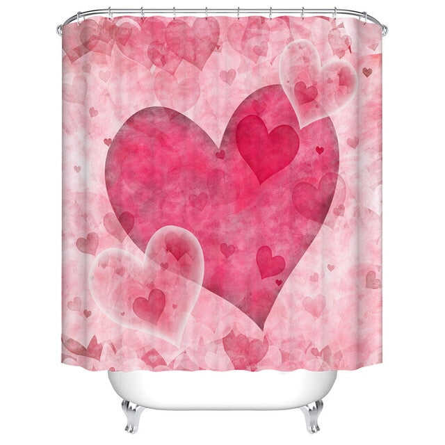 Urijk 1PC Flower Waterproof Shower Curtains for Bath Fabric Liner Solid Bathroom Curtains Shower Curtains With 12 Hooks