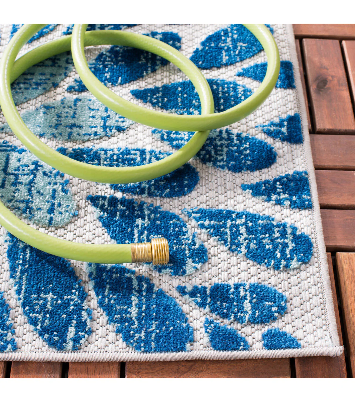 Safavieh Cabana CBN832 3' X 5' Gray & Blue Outdoor Rug