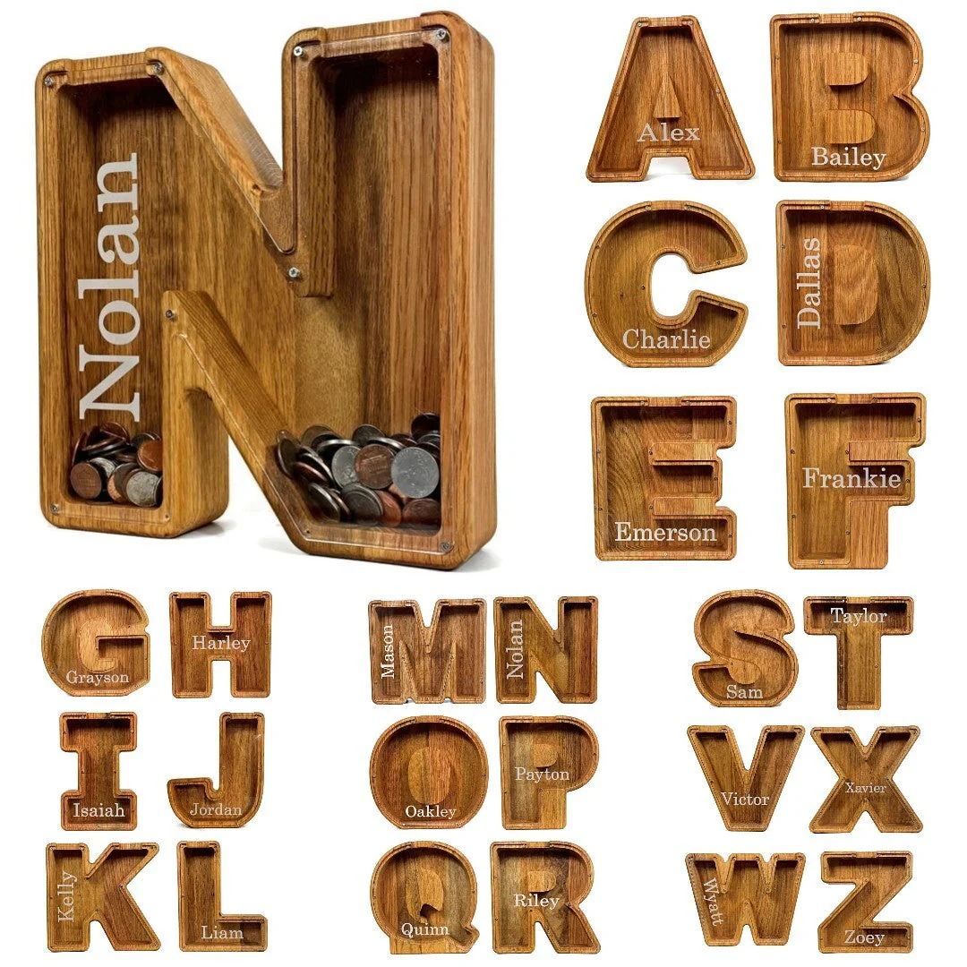 🎄Christmas fire sale💞Personalized Boy/Girl Piggy Bank - Wood Gift For Kids🎁