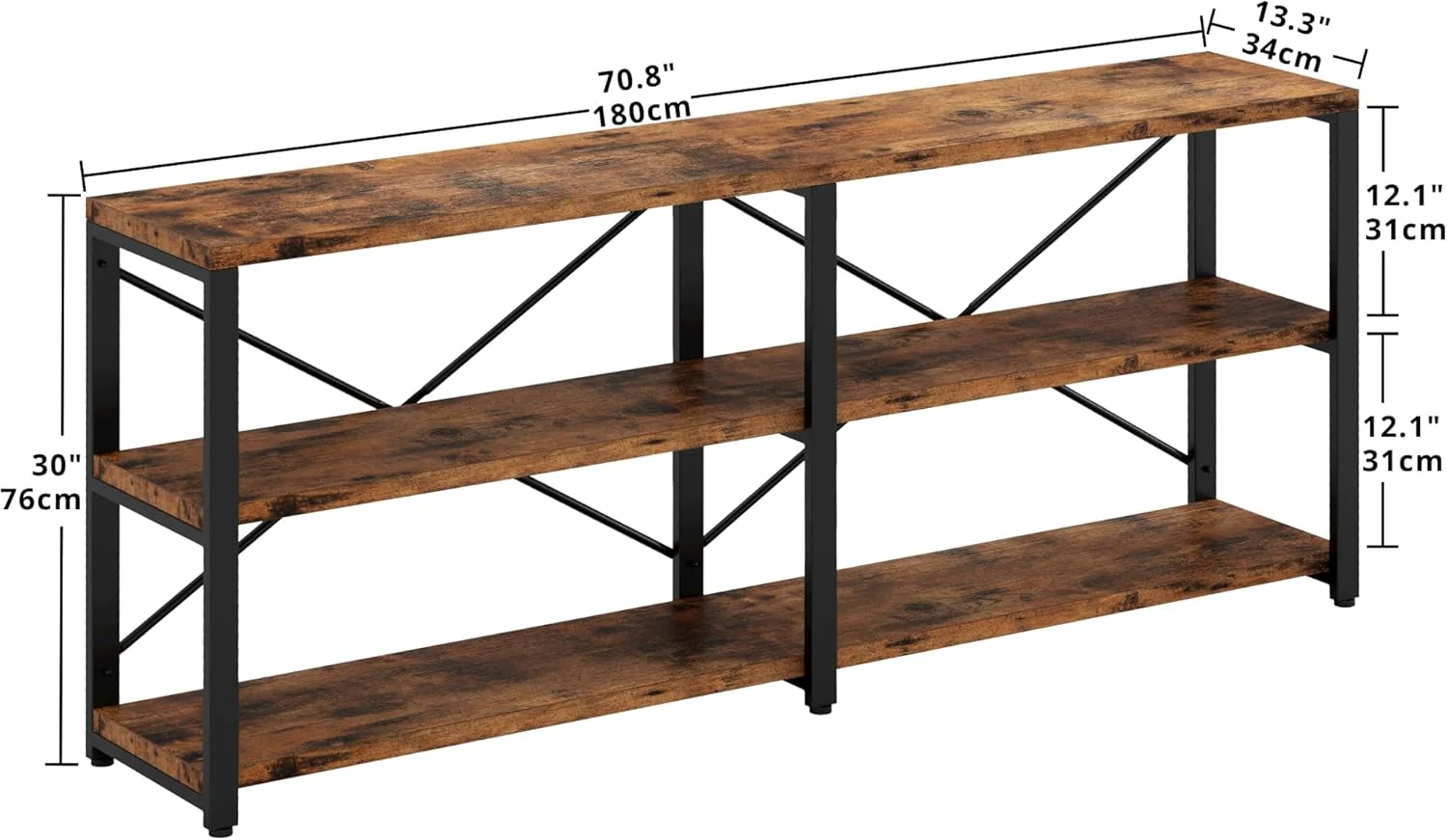Industrial style entry iron console table