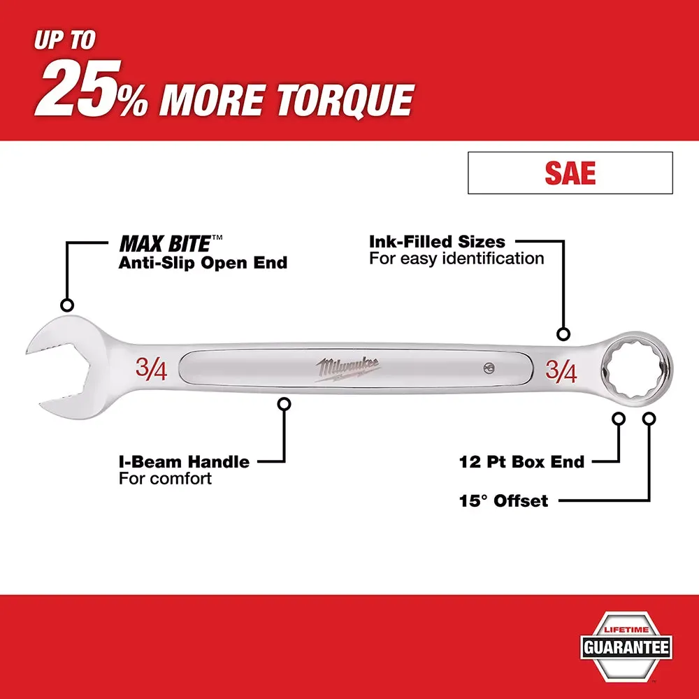 Milwaukee Pre-Sale 48-22-9415P Open-End Combination Wrench SAE / Metric Set - 30 PC