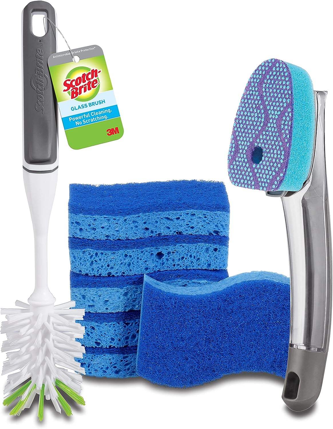 Scotch-Brite Zero Scratch Non-Scratch Scrub Sponges, Sponges for Cleaning Kitchen, Bathroom, and Household, Non-Scratch Sponges Safe for Non-Stick Cookware, 6 Scrubbing Sponges