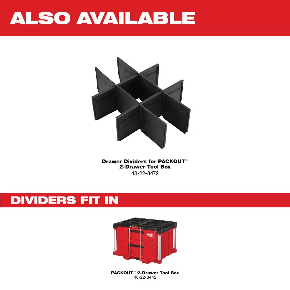 Milwaukee Pre-Sale 48-22-8442 PACKOUT 2 Drawer Durable Tool Box w/ 50lbs Capacity